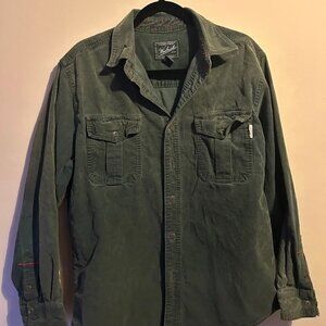 Men's Corduroy Button Down Shirt – Vintage Woolrich, Green, Size L